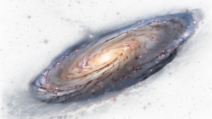 spiral galaxy isolated on white background, png, ai generated.