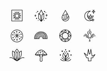 "Minimal Boho Symbol Icon Set"