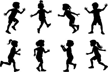 "Running Kids Silhouette Collection"