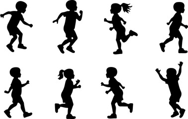"Running Kids Silhouette Collection"