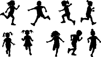 "Running Kids Silhouette Collection"
