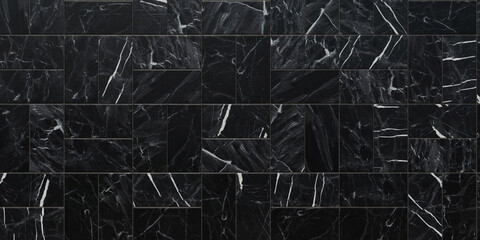 Black Marble Tile Pattern Background