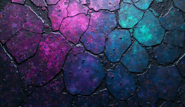 fondo de textura grunge abstracto donde los colores vibrantes morados azul en tonos oscuros se entrelazan para crear una atm&oacute;sfera enigm&aacute;tica.