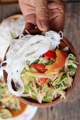 Papaya salad spicy Thai food