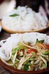 Papaya salad spicy Thai food