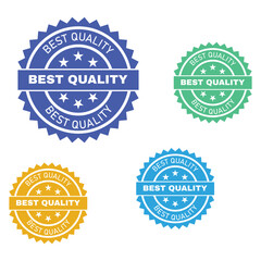 Premium Best Quality Stamp Badges &ndash; Round Guarantee Seal Vector Labels in Multiple Colors