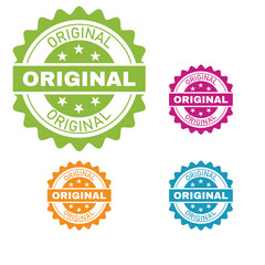 Colorful Original Stamp Badge Labels – Round Retro Seal Vector Collection
