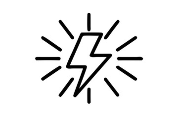Outline of a Lightning Bolt Symbolizing Energy and Power electricity