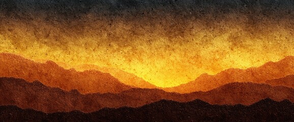 Golden sunset over a mountain range