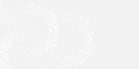 Abstract white glowing geometric lines on gray background. Modern shiny blue circle lines pattern. Futuristic technology concept. Suit for cover, poster