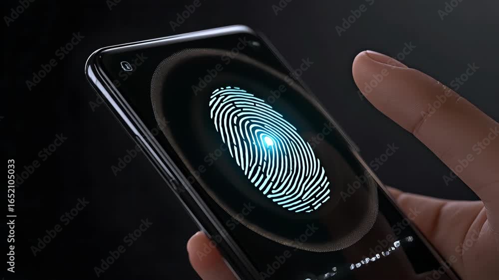 Poster fingerprints used for unlocking mobile devices demonstrate advanced security in technology