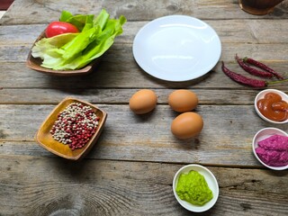 spices fresh eggs spices bread. Breakfast cooking products