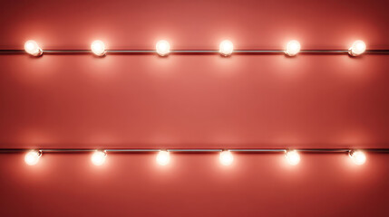 Festive garland lights on pink background for holiday celebrations and decorations