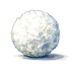 WatercolorStyle Snowball Render A Textured Winter Sphere