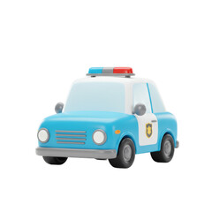 PNG transparent background Isometric toy police car illustration render, cartoon vehicle, 3d model, cute car, small auto, transport render