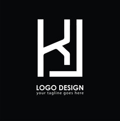 KJ KJ Logo Design, Creative Minimal Letter KJ KJ Monogram