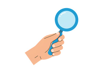 Hand Holding Magnifying Glass Search Investigation Discovery isolated on transparent background