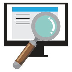 Magnifying glass over web page stock vector illustration