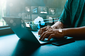 Cloud data storage management with secure document file upload, backup, digital transformation, big...