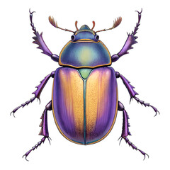 Vibrant Jewel Beetle Illustration &ndash; Insect Art