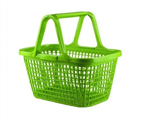 Fototapeta premium Bright green plastic shopping basket