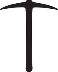 Pickaxe silhouette vector for mining, construction, digging, and outdoor work designs.