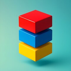 Stacked Colorful 3D Cubes – Modern Geometric Abstract Design