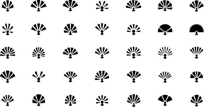 Set of 29 black parachute icons vector