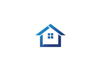 Fototapeta premium Blue House Icon: Minimalist Home Symbol isolated on transparent background