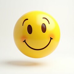 Fototapeta premium A single emoji (😍) as 3D glossy render, floating isolated