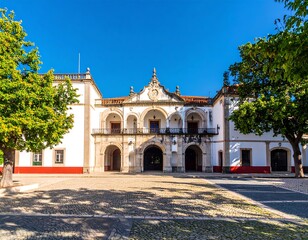 Historic European building, sunny day