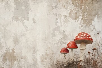 Minimalist mushroom illustration evokes rustic nature, botanical art, and organic decor trends for seasonal, eco-friendly, or vintage-inspired marketing