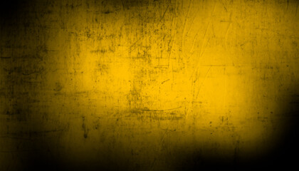 Grunge yellow texture background with dark edges, vintage distressed abstract design