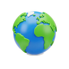 Naklejka premium 3d globe isolated on transparent background