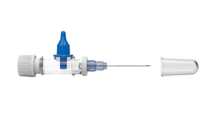 Intravenous catheter with needle for drip infusion isolated PNG with Transparent Background