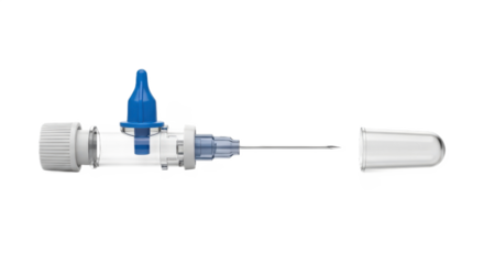 Intravenous catheter with needle for drip infusion isolated PNG with Transparent Background