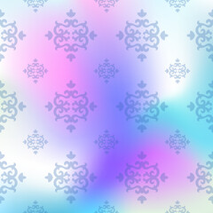 Fusion of Blue and Pink, Transparent Florals on a Contemporary Canvas
