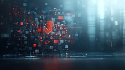 Digital transformation concepts virtual space abstract graphic futuristic environment close-up view data visualization trends