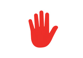 Obraz premium Red Hand Stop Signal: Powerful Graphic for Caution and Prohibition isolated on transparent background