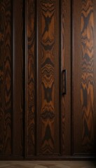 Dark brown wood paneling, vertical grain visible , dark, wood