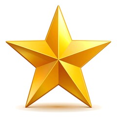 Fototapeta premium 3D icon of a golden yellow star.