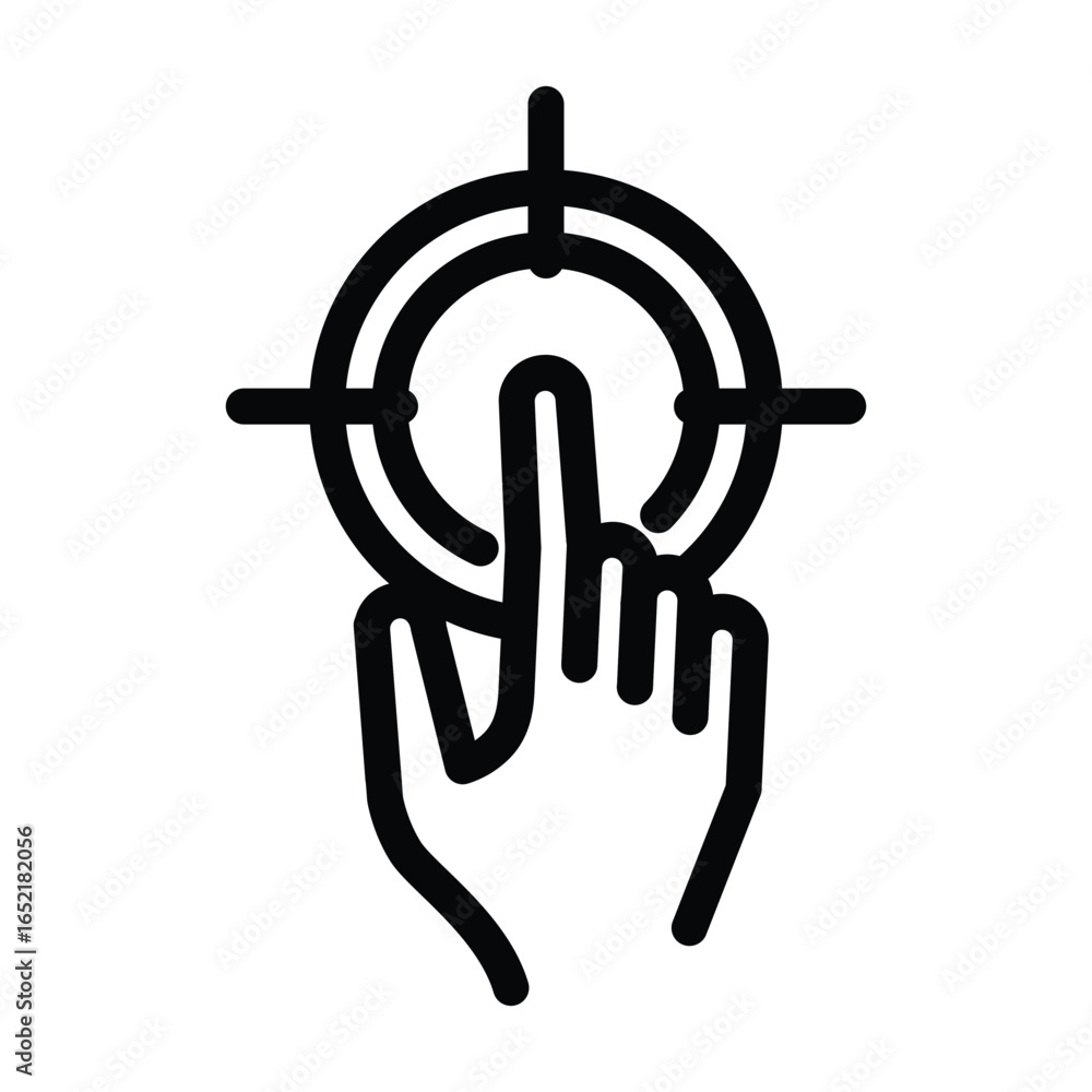 Aufkleber hand pointing at target outline icon vector design good for web or mobile app