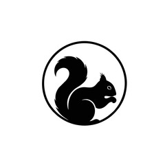 Circular Squirrel Logo Design, With Squirrel Inside the Circle Outline