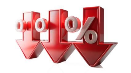 red percent sign on white background