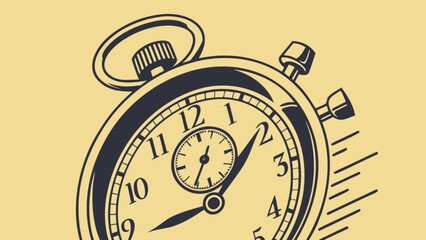 Vintage stopwatch illustration for timing and measurement with classic design and accurate timekeeping