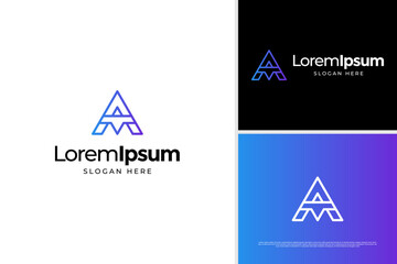 Initial letter A space logo. Launching take off rocket modern technology logo design template
