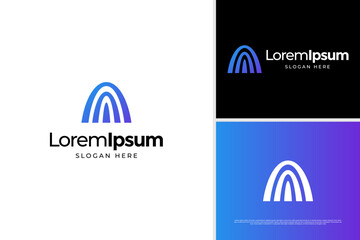 Initial letter A space logo. Launching take off rocket modern technology logo design template