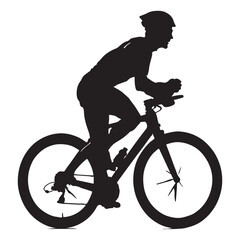 Obraz premium Vector Silhouette Of A Person Riding A Bicycle
