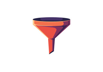 Funnel Icon:  Digital Marketing, Sales, and Data Filtering Symbol isolated on transparent background