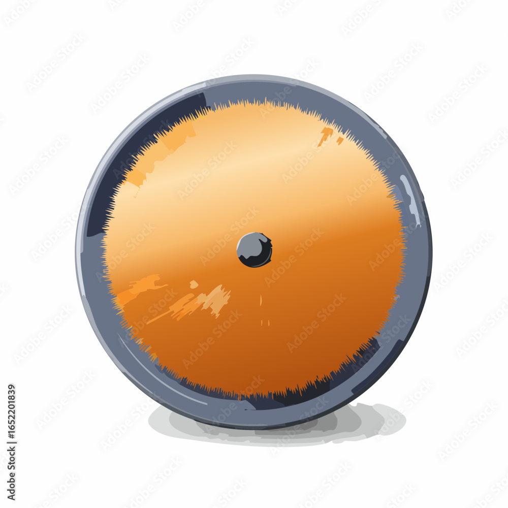 Aufkleber orange music disc icon with a black arrow on a compact digital media button for data backup vector i